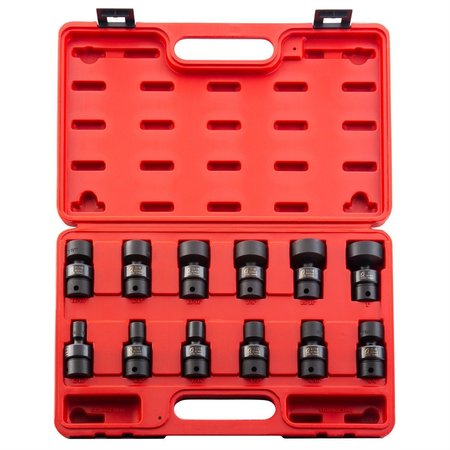 SUNEX 12 Pc. 3/8" Drive 12-Point SAE Univ. Impact Socket Set 3690